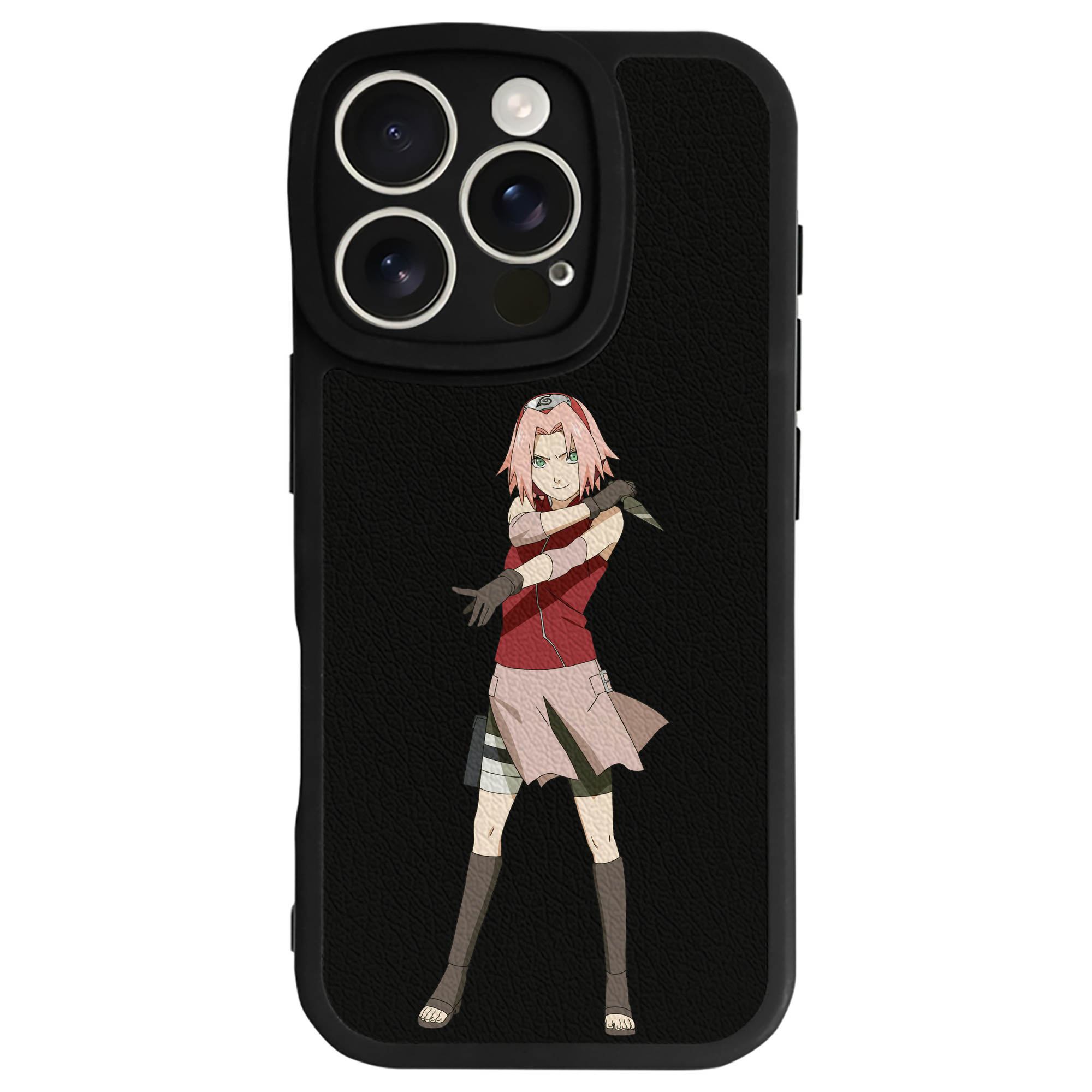 （画像用） NARUTO -ナルト- 春野サクラ Haruno Sakura 【iPhone 16シリーズ対応】シリコンスマホケース（レザー調） 材質：シリコン